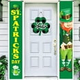 thumbnail image 4 of XEOVHV St Patricks Day Porch Sign Green Welcome Door Banners, Garage Banner, Hanging St Patricks Day Decorations Outdoor Indoor Decor Wall Front Door Yard Signs, 4 of 7