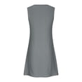 thumbnail image 5 of Ruyang Eyelet Dress for Women Summer Solid Color Beach Sundress Hollow Round Neck Sleeveless Dress Women Chiffon Dress, 5 of 5