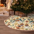 thumbnail image 6 of Daiia 70s Hippie Style Drawing Merry Christmas Tree Skirt , Xmas Large Lace-up Tree Skirt, Santa Snowflakes Rustic Home Decorations New Year Party Farmhouse Decor-36", 6 of 7