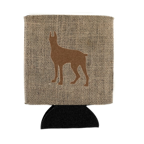 Great Dane Burlap and Brown Can or Bottle Beverage Insulator Hugger