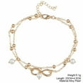 thumbnail image 3 of FORYULIK Boho Double Layer Anklets For Women Pearl Streaming Pendant Foot Chains 8 Shape Beach Bracelet Anklets, 3 of 4