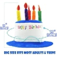 thumbnail image 5 of Novelty Place Plush Happy Birthday Cake Hat - Unisex Adult Size Fancy Dress Party Hats - Perfect as Party Favors, Costume Accessories - Cake & 5 Multicolor Candles, 5 of 7