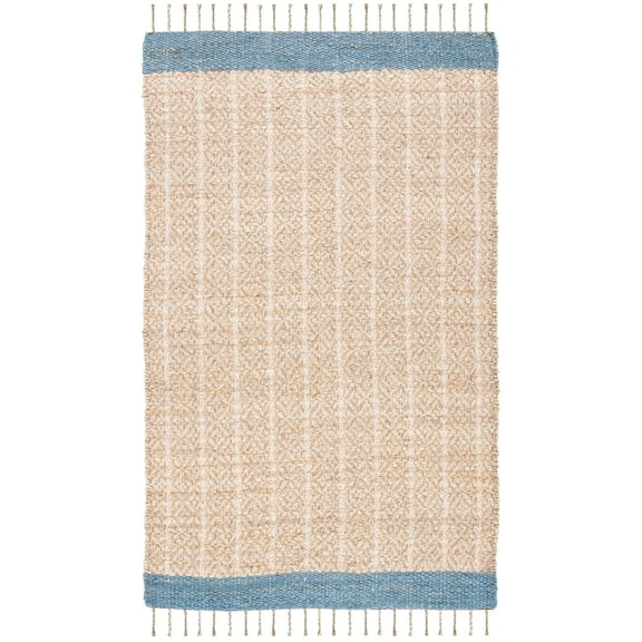 SAFAVIEH Cape Cod Kristen Distressed Area Rug, Grey/Natural, 6' x 6' Square