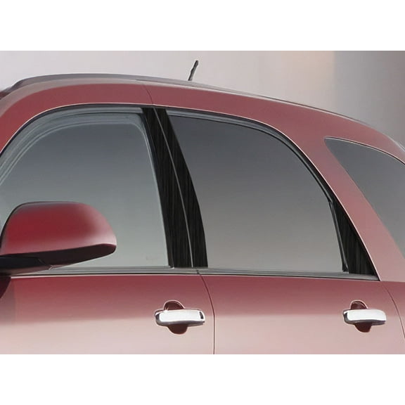 Rvinyl Pillar Post Window Trim Compatible with Pontiac Torrent 2006-2009 - Aluminum (Brushed Black)