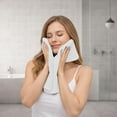 thumbnail image 2 of RIVERSIDE 3 Piece Cotton Towel Set Bath 27x54 and Hand 16x28 Towel with Washcloth 12x12, Lightweight & Soft - White, 2 of 8