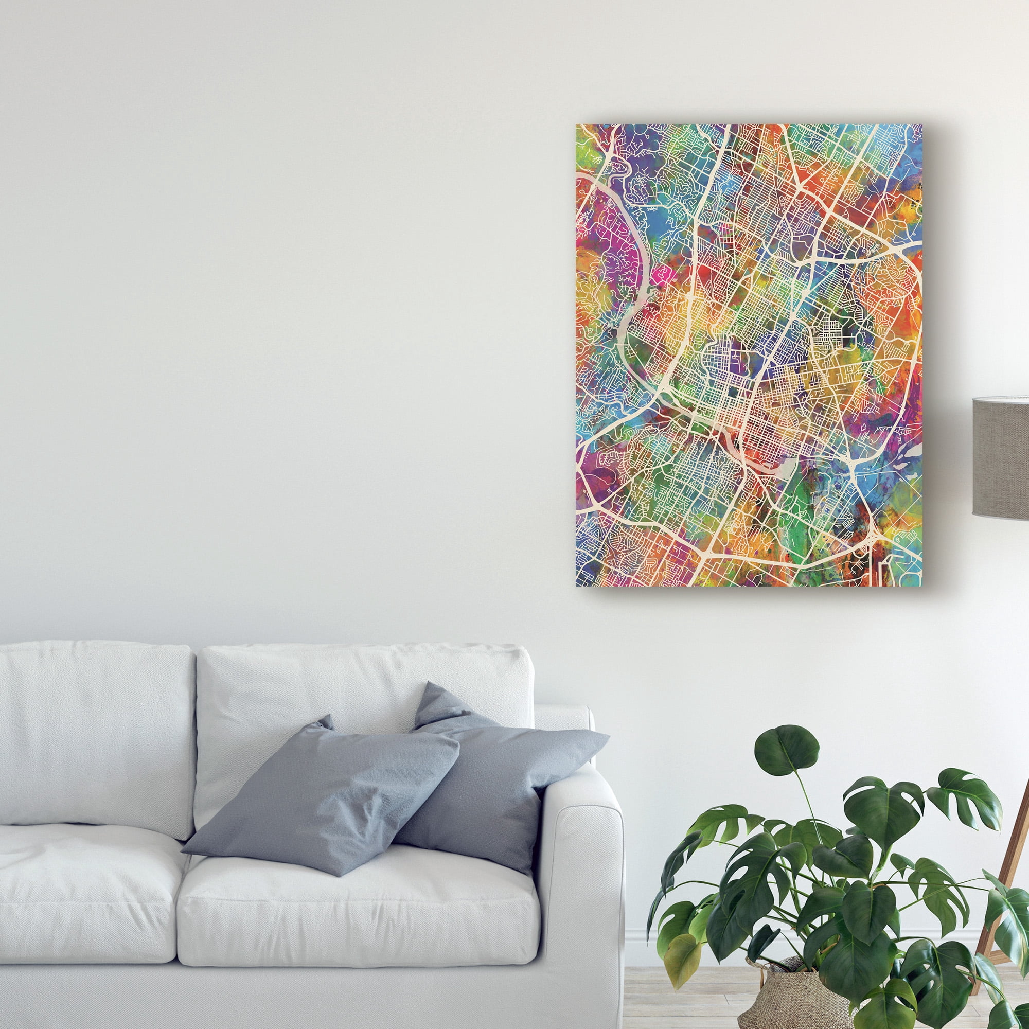 Trademark Fine Art 'Austin Texas City Map' Canvas Art by Michael Tompsett