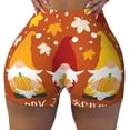 thumbnail image 2 of Fotbe Happy Thanksgiving Three Gnomes Shorts Sin Costuras – Shorts Deportivos de Cintura Alta para Mujer, Elásticos para Gimnasio, Yoga, Running o Ciclismo-XX-Large, 2 of 8