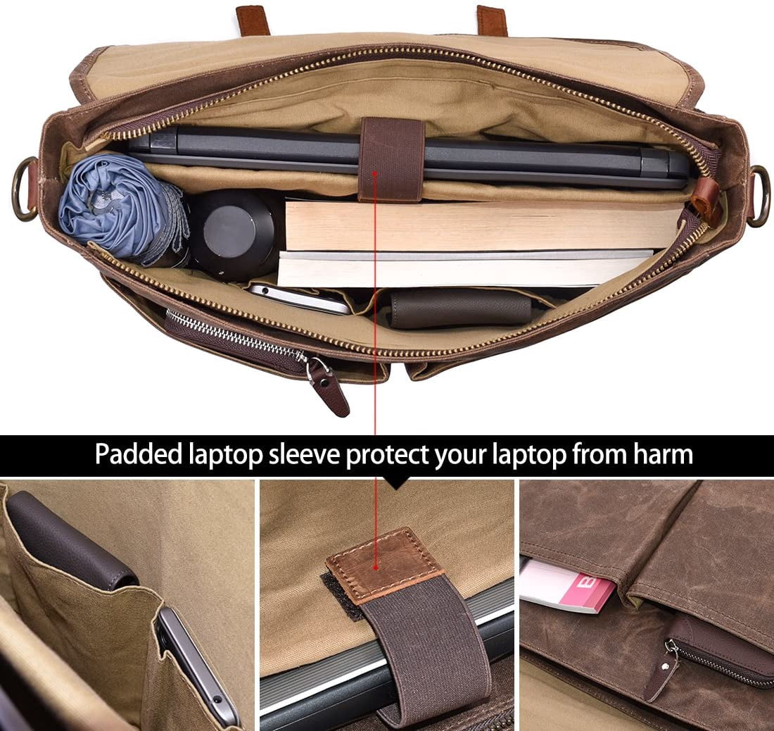 vintage waxed canvas bolsa