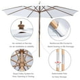 thumbnail image 3 of Yescom 13FT Large Outdoor Patio Umbrella UV30+ Wood 8 Rib Pole for Table Beach Yard Garden Wedding Deck Cafe Pool White, 3 of 9