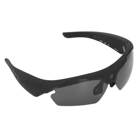 HD1080P Sports Camera Glasses, Arc Appearance Camera Sunglasses For Fishing For Driving Black