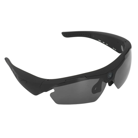 HD1080P Sports Camera Glasses, Arc Appearance Camera Sunglasses For Fishing For Driving Black