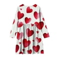 thumbnail image 5 of LEWKW Toddler Girls Heart Print Dress Long Sleeve Ruffle Hem Fit and Flare A-Line Skater Dress for Spring Photography Daily Playwear Outfits, 5 of 6