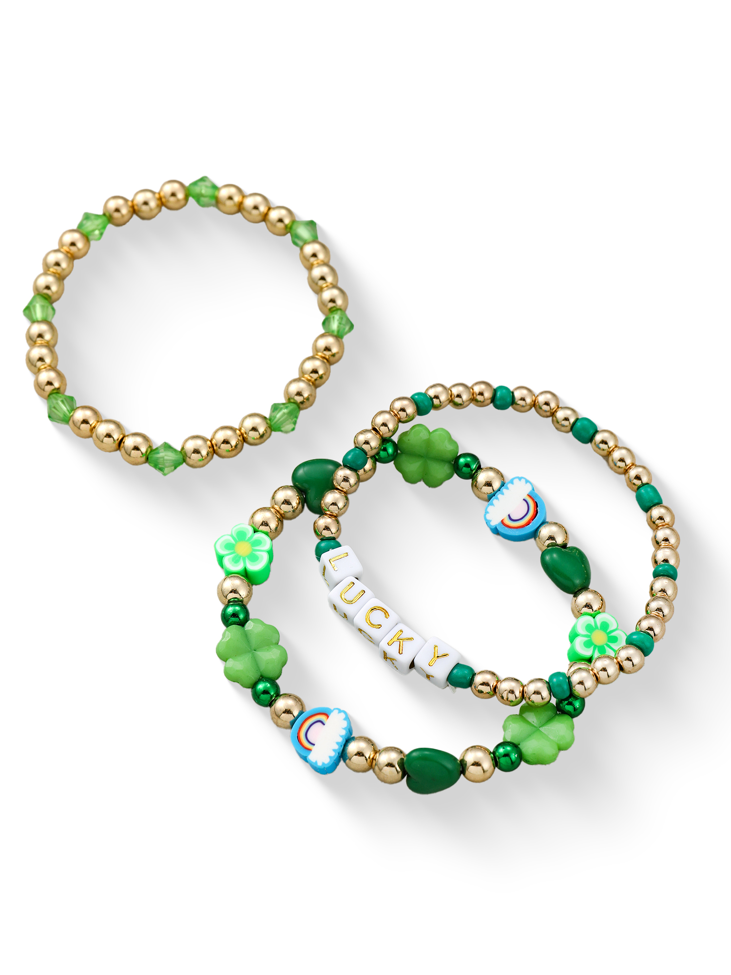 Way to Celebrate St. Patrick's Day Lucky Bracelets, 3 Pieces