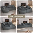 thumbnail image 3 of KAMEROUT 96" Modular Sectional Sofa Couches, L-Shaped Boneless Cloud Couch with Deep Seat & Plush Corduroy Fabric (Gray, Left Facing Chaise), 3 of 7