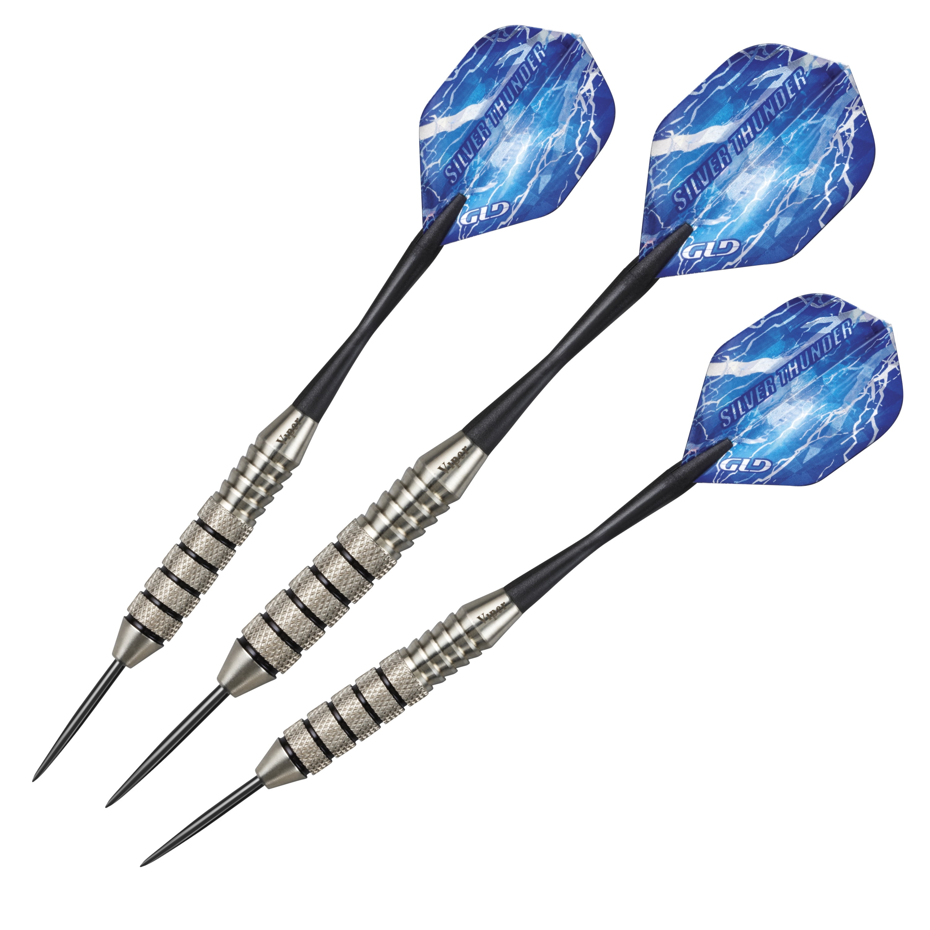 Viper Shot King Black Mariah Silver Thunder Steel Tip Darts w/ Accessories Included 22g 3 Count Pack