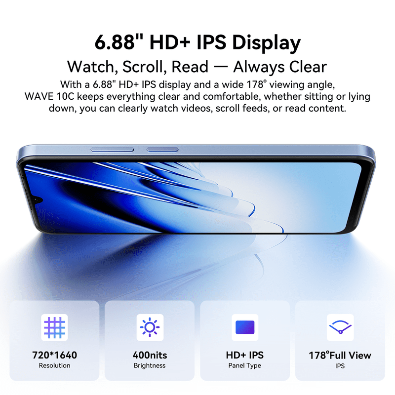 Blackview WAVE 10C Unlocked Android Phones,16GB+128GB,6.88
