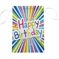 thumbnail image 2 of Happy Birthday House Flag, Rainbow Stripes Colorful Stars Decorative Double Sided Yard Flag 28 x 40 inch, 2 of 5