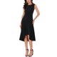 thumbnail image 2 of INSPIRAR CHIC WOMLAYOUT Vestido de tanque sin mangas con volantes, vestido midi de cóctel XL negro, 2 of 6