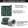 thumbnail image 7 of Dark Green Christmas Tree Pattern Kitchen Oven Mitt and Pot Holder Sets 2 Pcs for Baking, Cooking and Grilling, Heat Resistant Up To 392 °F, 7 of 7