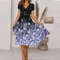 thumbnail image 6 of Wycnly Summer Dresses for Women Fashion Flowy Swing Party Plus Size Tunic Long Dresses 2025 Short Sleeve V-Neck Floral Print Maxi Formal Dress Purple l, 6 of 6