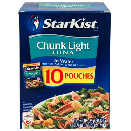 Branded StarKist Chunk Light Tuna in Water (2.6 oz., 10 ct.) - cholestrol free [Qty Discount / Wholesale (Best Seafood In Mystic Ct)