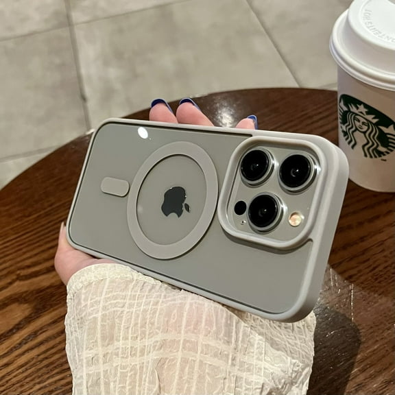 Phone Case, Suitable for iPhone 16 E Simple Design, with Magnetic Phone Acrylic Shell,Gray