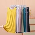 thumbnail image 5 of Shadoumai Womens Summer Nightgowns Sleeveless Plus Size Crew Neck Chemise Nightgown Long Soft Nightwear Loose Nightshirts, 5 of 5