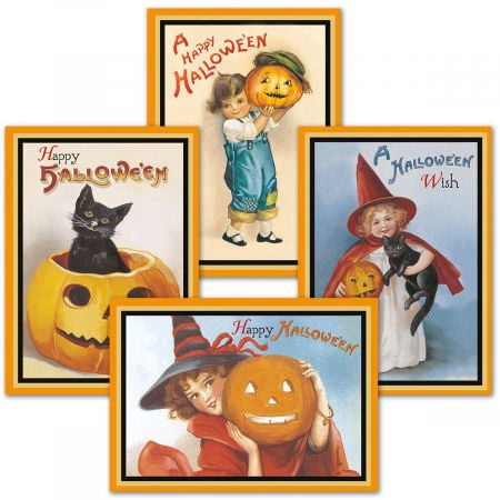 Victorian Halloween Greeting Cards - Set of 8 (2 of each)