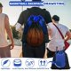thumbnail image 3 of Mochila de baloncesto con cordón para niños, mochila de fútbol plegable, bolsa de gimnasio, mochila deportiva con bolsa de malla de bola desmontable (azul), 3 of 5