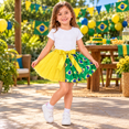 thumbnail image 3 of Petitebelle Brazil Theme Girl Tulle Tutu 1-10y (Yellow/Flag, 5-10 Years), 3 of 5