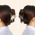 thumbnail image 2 of Unique Bargains 2 pinzas para el pelo de metal con forma de mariposa, pinzas para el pelo para mujer, pinzas antideslizantes, accesorios para el cabello, tono dorado y negro, 2 of 7