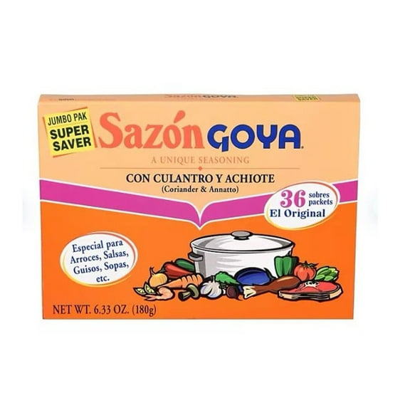 Goya Sazon Goya Clntro/Achte Jumbo Seasoning, 6.33-Ounce Unit - 36 Packets - (Pack of 1)