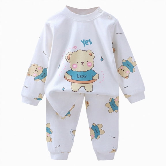 CAICJ98 Boys Toddler Baby Clothes 3 6 12 18 24 Months 2T 3T 4T 5T Boys Fall Winter Outfits Long Sleeve Crewneck Sweatshirt Top Pants Set Cute (White,18-24 Months)