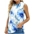 thumbnail image 1 of Tops de Ajuste Suelto para las Mujeres con Capucha Impresa Floral sin Mangas, Ligero Poliéster Casual Y Uso Diario, 1 of 5