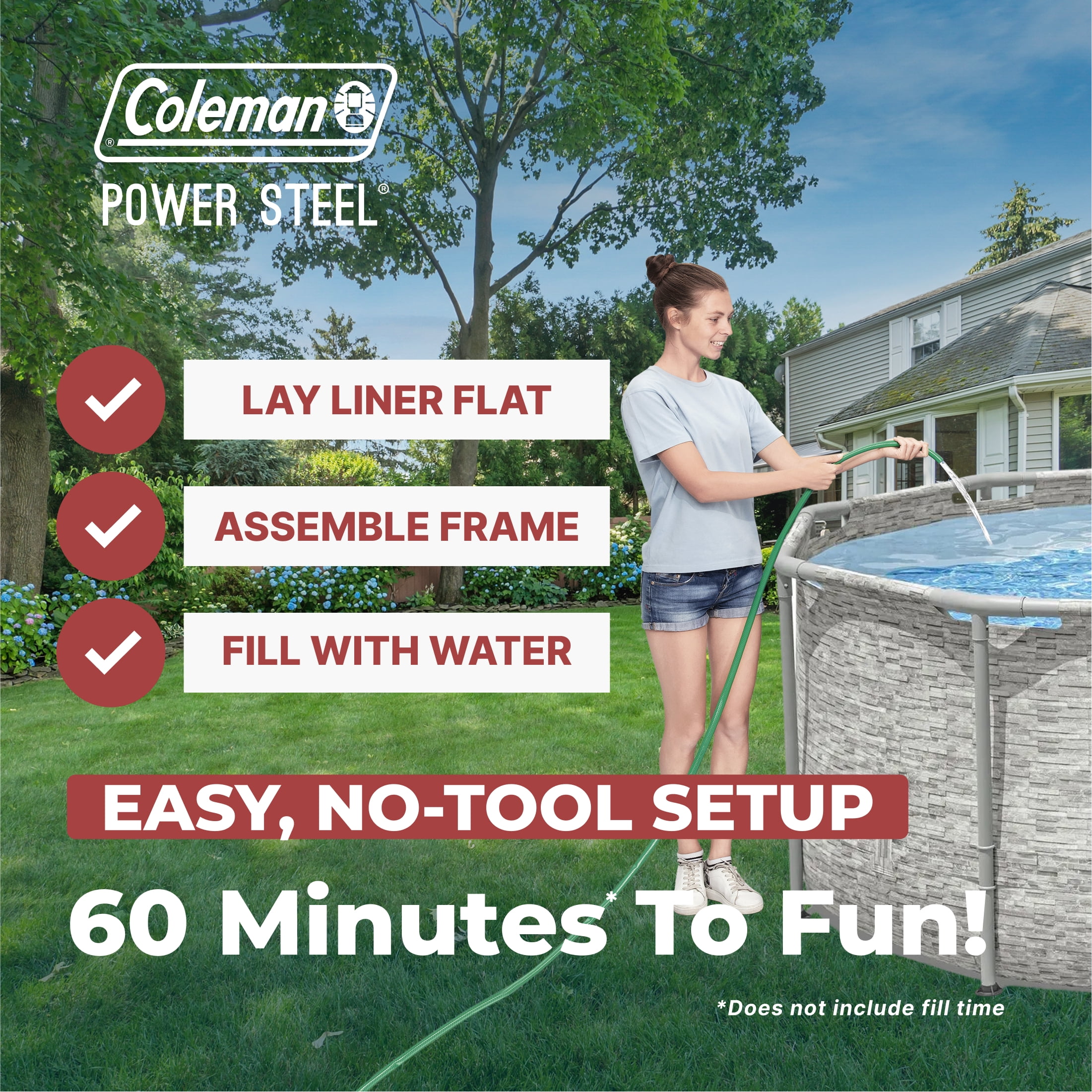 Coleman Power Steel 16' x 10' x 42" Oval Above Ground Pool Set
