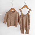 thumbnail image 6 of Autumn Spring Korean Style Newborn Baby Girls Boys Solid Color Knitting Clothing Set Sweater Overall Children Clothes Suit, 6 of 9