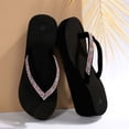 thumbnail image 5 of Xijirk Women's Rhinestone Platform Thong Sandals Sparkly Summer Footwear for Beach & Events,7.5, 5 of 8