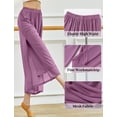 thumbnail image 4 of FEOYA Modern Dance Pants Women 2 Layers Side Slit Mesh Flowing Classical Trousers Elastic Waist Wide Leg Practice Loungewear for Ballet Yoga Pilates L, 4 of 6