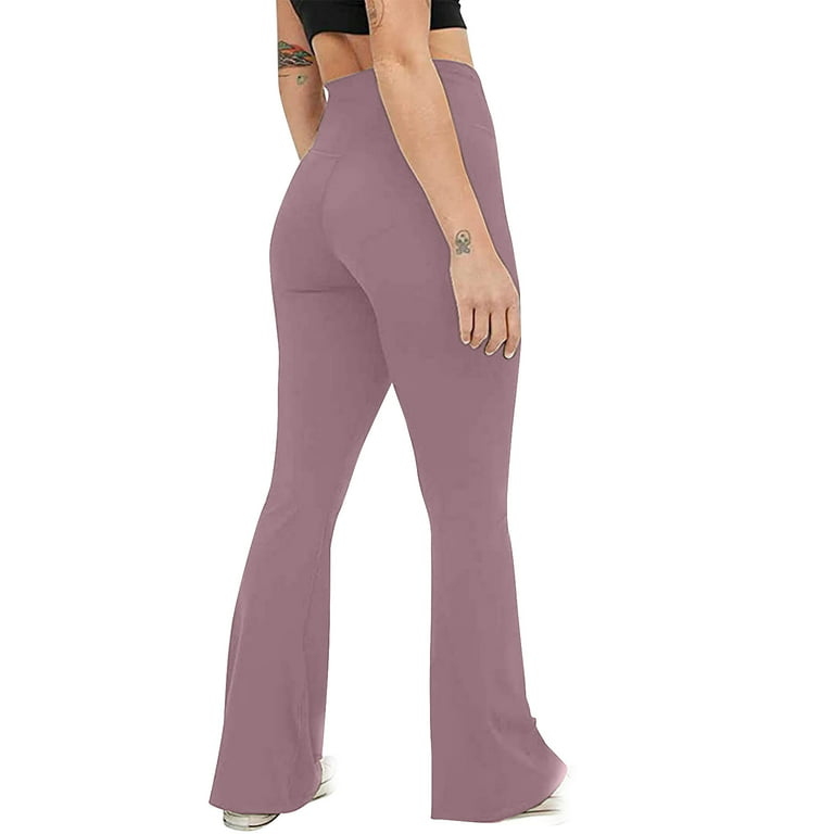 Women Tall Ladies Soft Flared Leggings Pants Floor Length Pants for Women  Purple XL