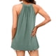 thumbnail image 3 of Playeras,Blusas y Tops,Ropa para Mujer Camisetas Sin Mangas Para Adolescentes Blusa de verano sin mangas con cuello para mujer, informal, plisada, sin mangas, con (Green, L), 3 of 6