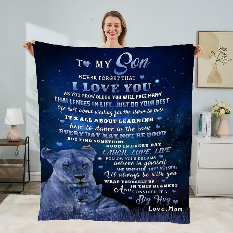 to My Son Blanket from Mom Lion Blanket for My Son Son Gifts from Mom Gifts for Son Son from Mom Son Birthday Christmas Idea Gifts Mom to Son