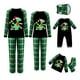 thumbnail image 1 of Pijamas familiares navideños a juego, camiseta de manga larga con estampado de dinosaurios de dibujos animados y pantalones a cuadros. Ropa de dormir y estar por casa., 1 of 10