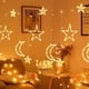 thumbnail image 5 of Luces decorativas de cortina de cadena de estrellas, cortina de luna de estrella, luces de cortina de ventana, luz LED de cortina de estrella Ultra sensible, 5 of 5