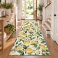 Vintage Lemon Runner Rug 2.6'x10', Fruit Leaf Floral Beige Background ...