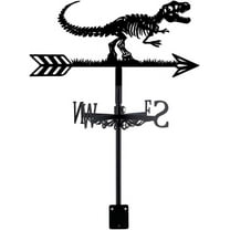 Dinosaur Weather Vane Dinosaur Fossils Weathervane Black Metal Weathercock Garden Art Decor Roof Decorative Wind Direction for Yard Farmhouse Barn Sheds Patio Outdoor Decoration 1 Set