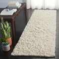 thumbnail image 3 of SAFAVIEH Collin Solid Plush Wool Shag Runner Rug, Ivory, 2'3" x 6', 3 of 8