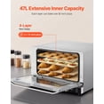 thumbnail image 2 of VEVOR Commercial Convection Oven, 47L/43Qt, Half-Size Conventional Oven Countertop, 1600W 4-Tier Toaster with Front Glass Door, Electric Baking Oven with Trays Wire Racks Clip Gloves, 120V, ETL Liste, 2 of 9
