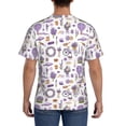 thumbnail image 3 of Bixox Men's Lavender Flowers Printed Short Sleeve Skinny Athletic T-Shirt, 3 of 6