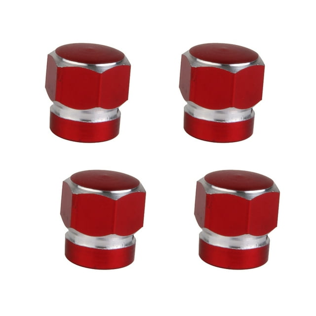 4 tapones antipolvo para válvulas de neumáticos de coche y motocicleta de aleación de aluminio hexagonal.