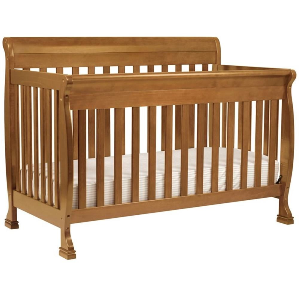 4-in-1 Convertible Crib Set with Dresser Mattress and Changing Tray in Chestnut